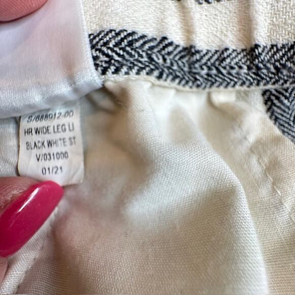 Old Navy Sz Large High-Waisted Striped Linen Blend Wide Leg Pants - Picture 13 of 13